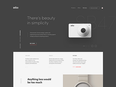 Braun site exploration branding camera illustration landing layout page shop typography ui ux watch website