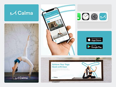 Calma Visual Identity app branding clean design fireart identity ui ux vi visual yoga