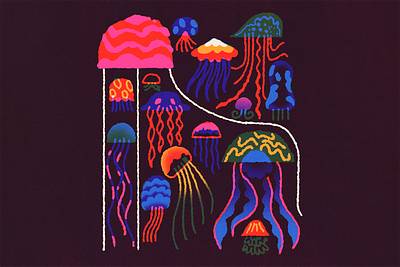 Deep Sea Jellies illustration