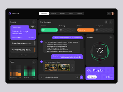 IdeaPilot AI - Business Management Platform UX/UI Design ai b2b business management dashboard platfrom product design project management platform ui user experience user interface ux web app web application