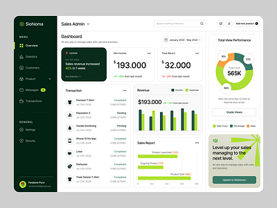 Sales Dashboard app chart clean fireart list sales ui ux web