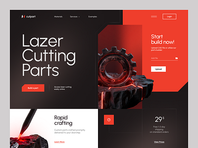 Cutpart Landing Page landing landing design landing page landing page design landing ui landing ux