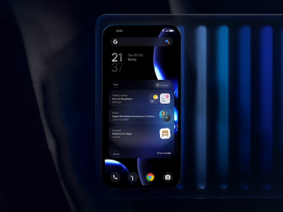 Focus widget for Natural OS android animation blue branding c4d dark focus icons interaction meeting mobile night operating os phone system ui ux zoom