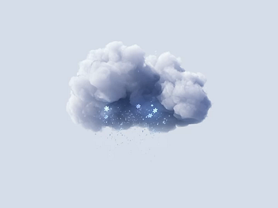 Snow Clouds animation by Milkinside 3d animation blue c4d clouds drops fx generative graphic design houdini illustration interaction magic motion procedural rain snow snowfall weather