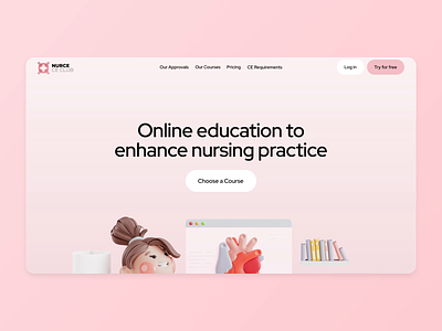 Nursececlub Motion Design animation courses cuberto education genetic guide landing page medication motion design nurse tutorial ui ux web design